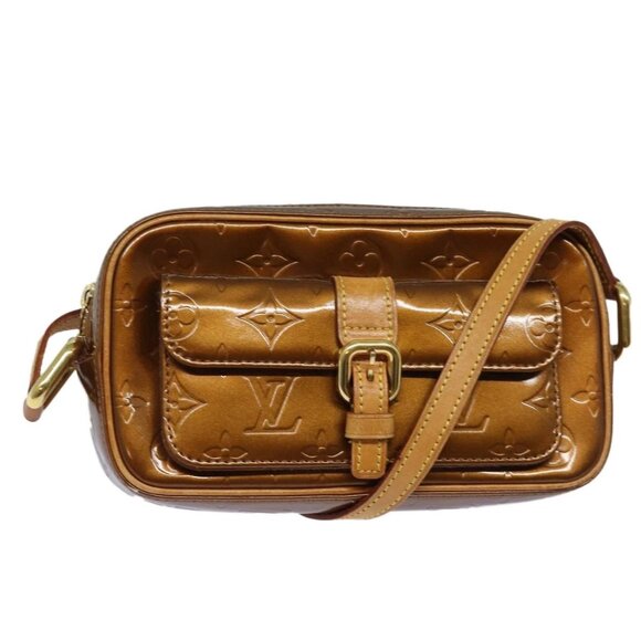 LOUIS VUITTON Monogram Vernis Christy MM Shoulder Bag Bronze M91109 Auth yb613 - Picture 1 of 16